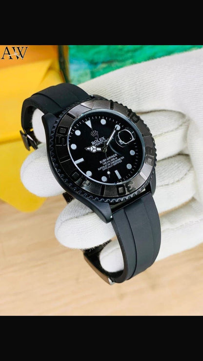 Rolex strap black with black rotaiting dial