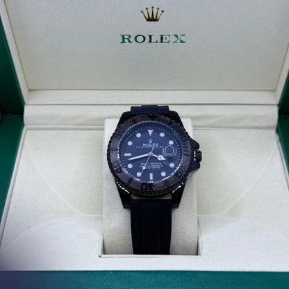 Rolex strap black with black rotaiting dial